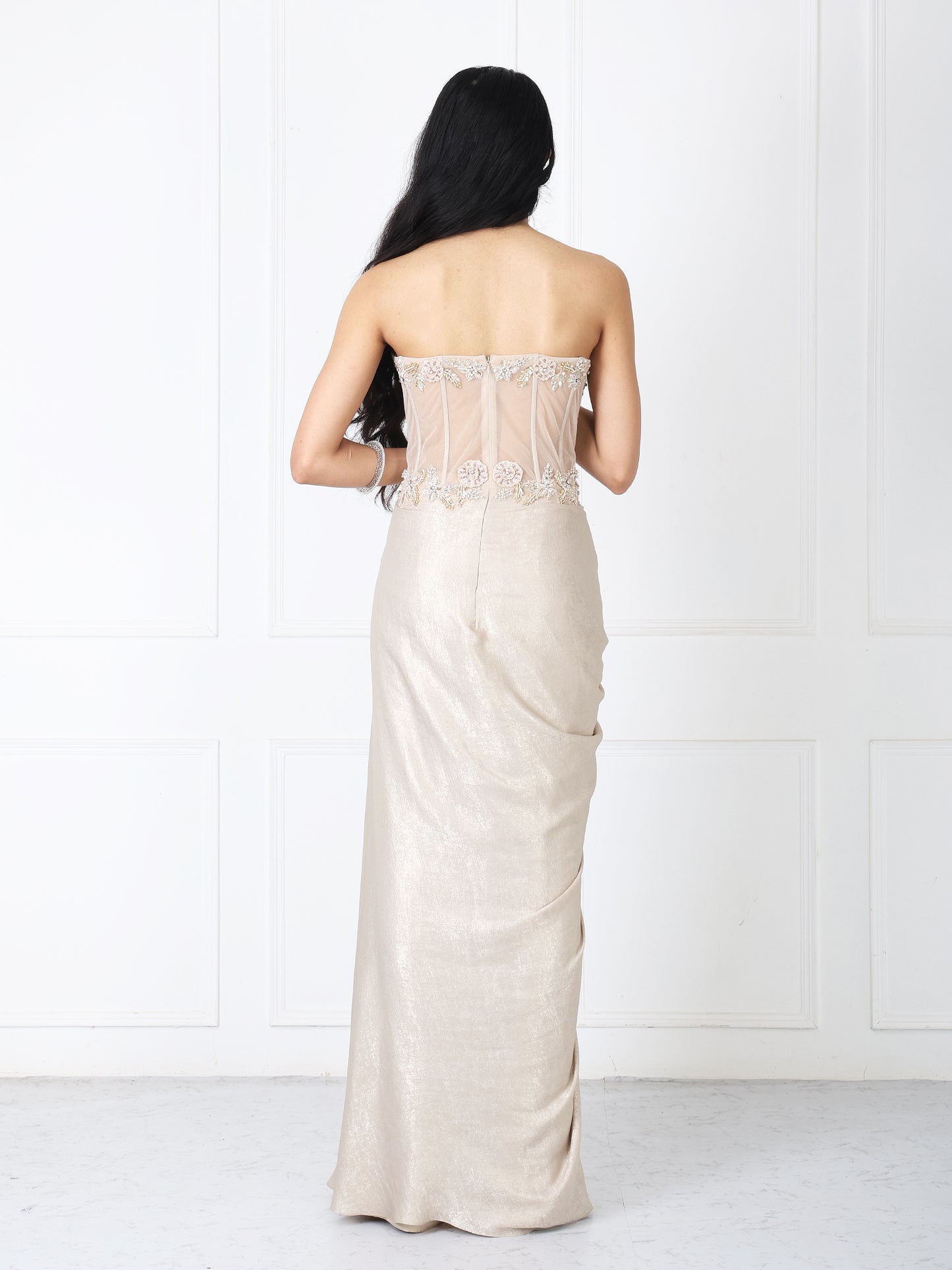 Royal golden embroidered gown
