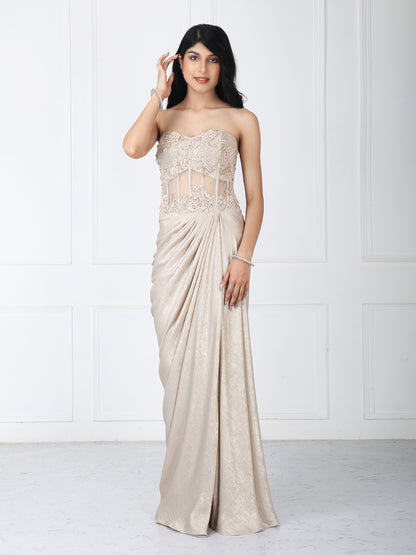 Royal golden embroidered gown