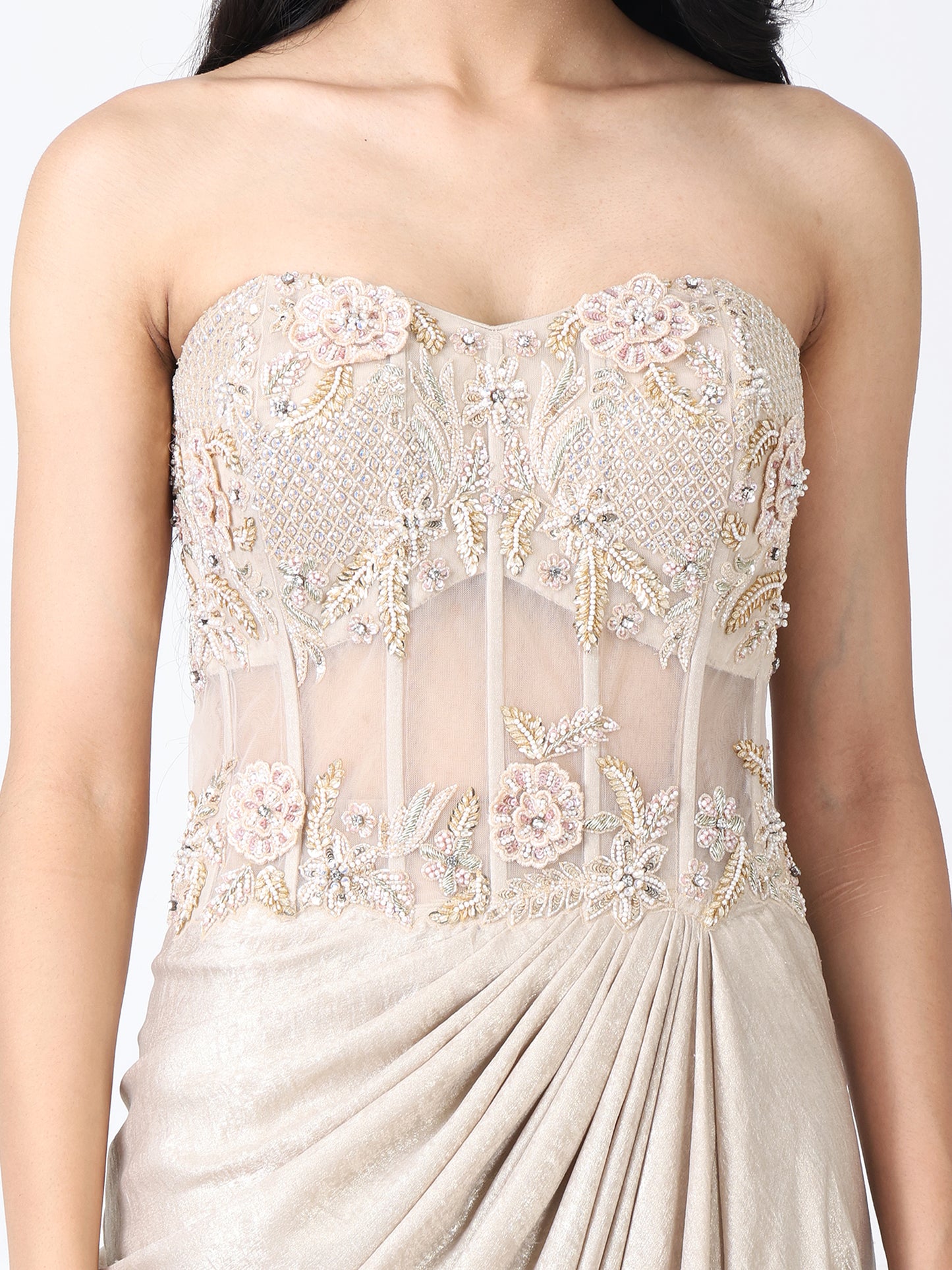 Royal golden embroidered gown