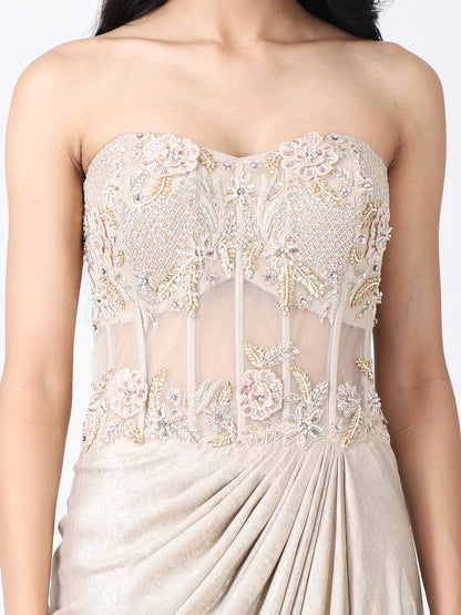 Royal golden embroidered gown