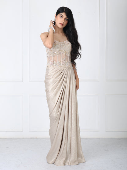 Royal golden embroidered gown