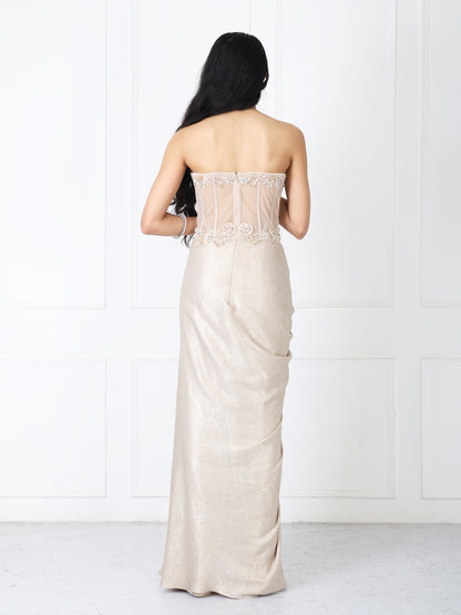 Royal golden embroidered gown