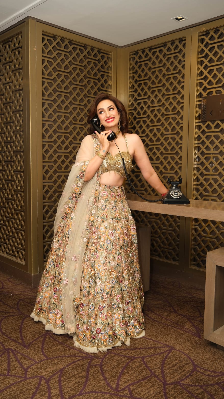 Multicolor floral sequins Embroidered lehenga set